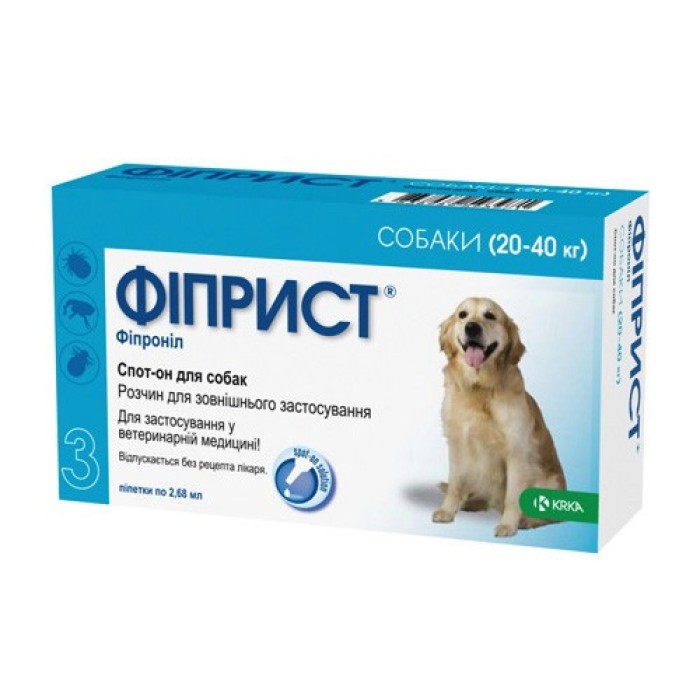 ФИПРИСТ ОТ БЛОХ И КЛЕЩЕЙ СПОТ ОН капли на холку для собак 20-40 кг (1 пипетка)